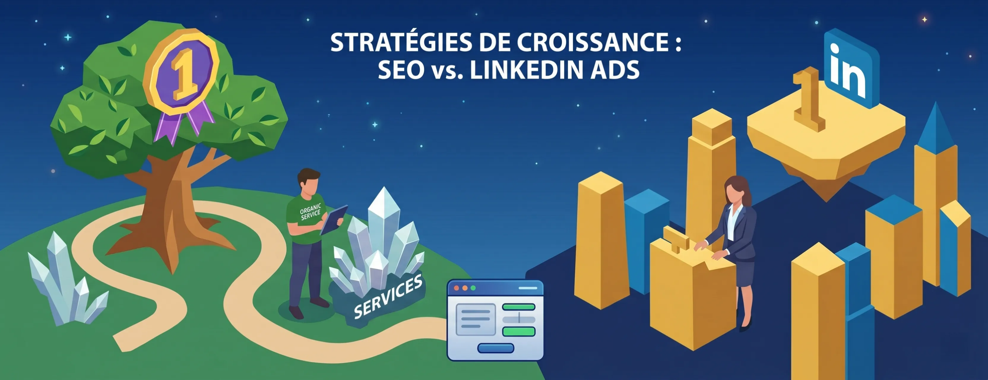 SEO vs LinkedIn Ads pour un prestataire de service : lequel choisir selon votre budget et vos objectifs ?